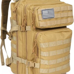 ELFTREE 45L Military Tactical Backpacks, 3 Day Assault Pack, Large Army Bug Out Bag With Molle System for Men and Women Camping, Hiking Trekking Rucksack