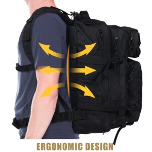ELFTREE 45L Military Tactical Backpacks, 3 Day Assault Pack, Large Army Bug Out Bag With Molle System for Men and Women Camping, Hiking Trekking Rucksack