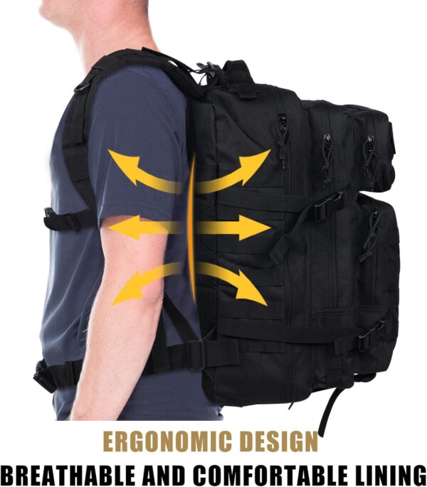 ELFTREE 45L Military Tactical Backpacks, 3 Day Assault Pack, Large Army Bug Out Bag With Molle System for Men and Women Camping, Hiking Trekking Rucksack