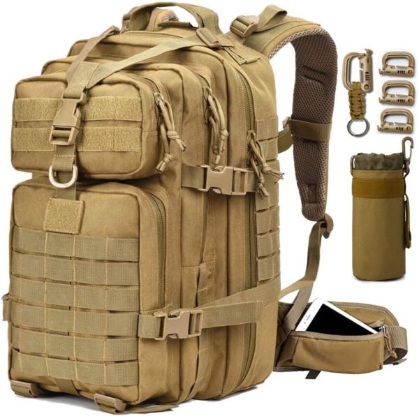 EMDMAK Military Tactical Backpack, Large Military Pack Army 3 Day Assault Pack Molle Bag Rucksack