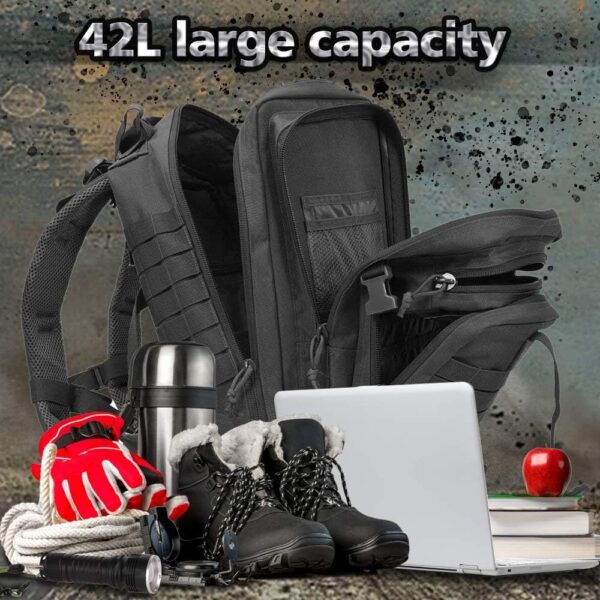 EMDMAK Military Tactical Backpack, Large Military Pack Army 3 Day Assault Pack Molle Bag Rucksack