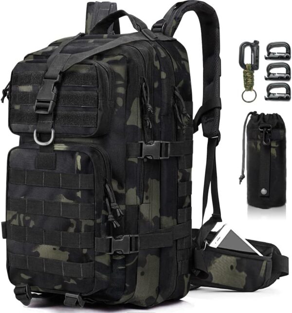 EMDMAK Military Tactical Backpack, Large Military Pack Army 3 Day Assault Pack Molle Bag Rucksack