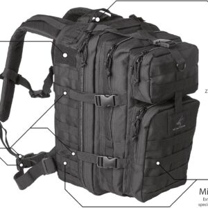 Exos Bravo Tactical Assault Hiking Camping Backpack Rucksack Bug Out Bag Daypack MOLLE Equipped Hydration Pack Compatible