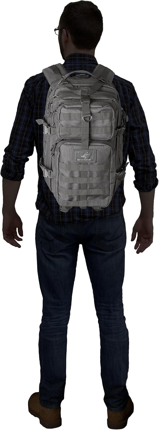 Exos Bravo Tactical Assault Hiking Camping Backpack Rucksack Bug Out Bag Daypack MOLLE Equipped Hydration Pack Compatible