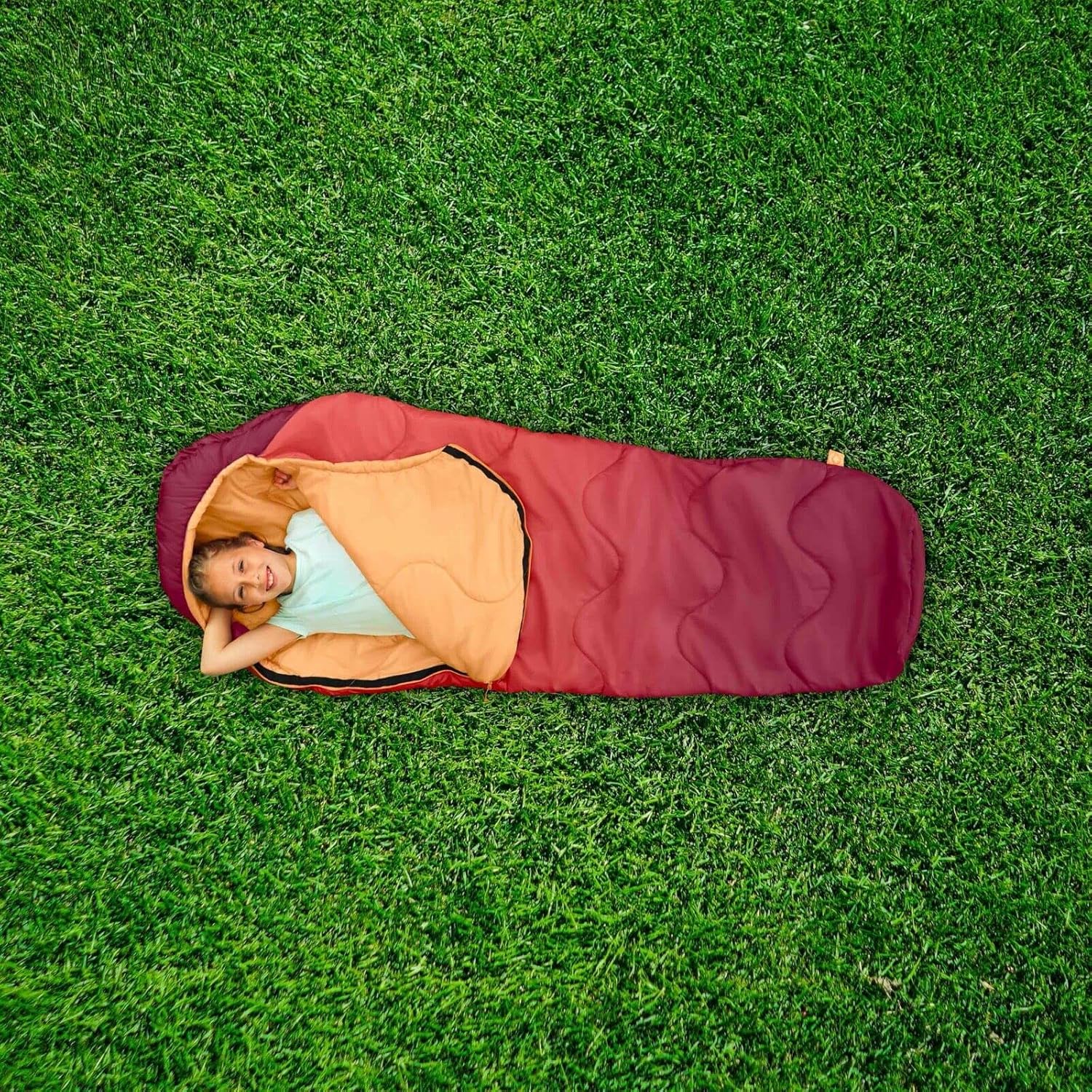 Firefly Outdoor Gear Youth Mummy Sleeping Bag Machine Wash Red Orange 70" x 30"