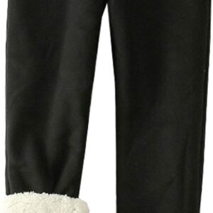 Flygo Women's Winter Warm Fleece Joggers Pants Sherpa Lined Athletic Active Sweatpants