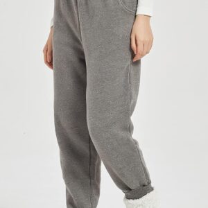 Flygo Women's Winter Warm Fleece Joggers Pants Sherpa Lined Athletic Active Sweatpants
