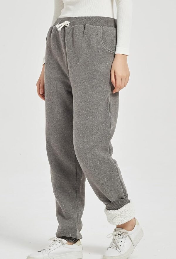 Flygo Women's Winter Warm Fleece Joggers Pants Sherpa Lined Athletic Active Sweatpants