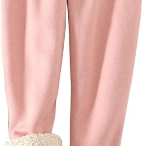 Flygo Women's Winter Warm Fleece Joggers Pants Sherpa Lined Athletic Active Sweatpants