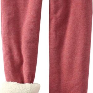 Flygo Women's Winter Warm Fleece Joggers Pants Sherpa Lined Athletic Active Sweatpants