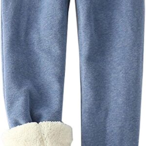 Flygo Women's Winter Warm Fleece Joggers Pants Sherpa Lined Athletic Active Sweatpants