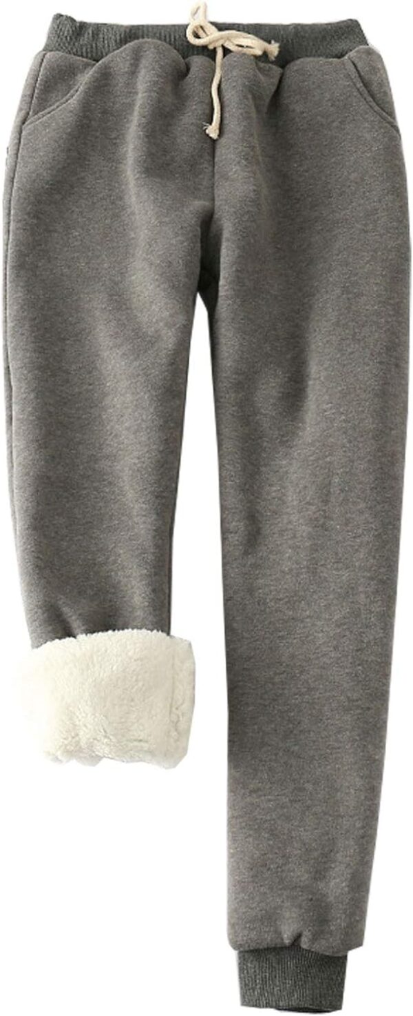 Flygo Women's Winter Warm Fleece Joggers Pants Sherpa Lined Athletic Active Sweatpants