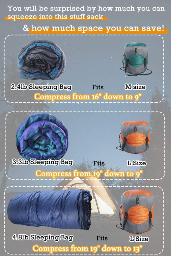 Frelaxy Compression Sack, Ultralight Sleeping Bag Stuff Sack, 40% More Storage! 11L\/18L\/30L\/45L\/52L, Compression Stuff Sack - Space Saving Gear for Camping, Hiking, Backpacking