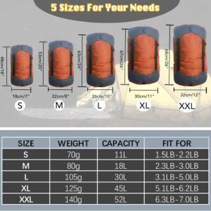 Frelaxy Compression Sack, Ultralight Sleeping Bag Stuff Sack, 40% More Storage! 11L\/18L\/30L\/45L\/52L, Compression Stuff Sack - Space Saving Gear for Camping, Hiking, Backpacking