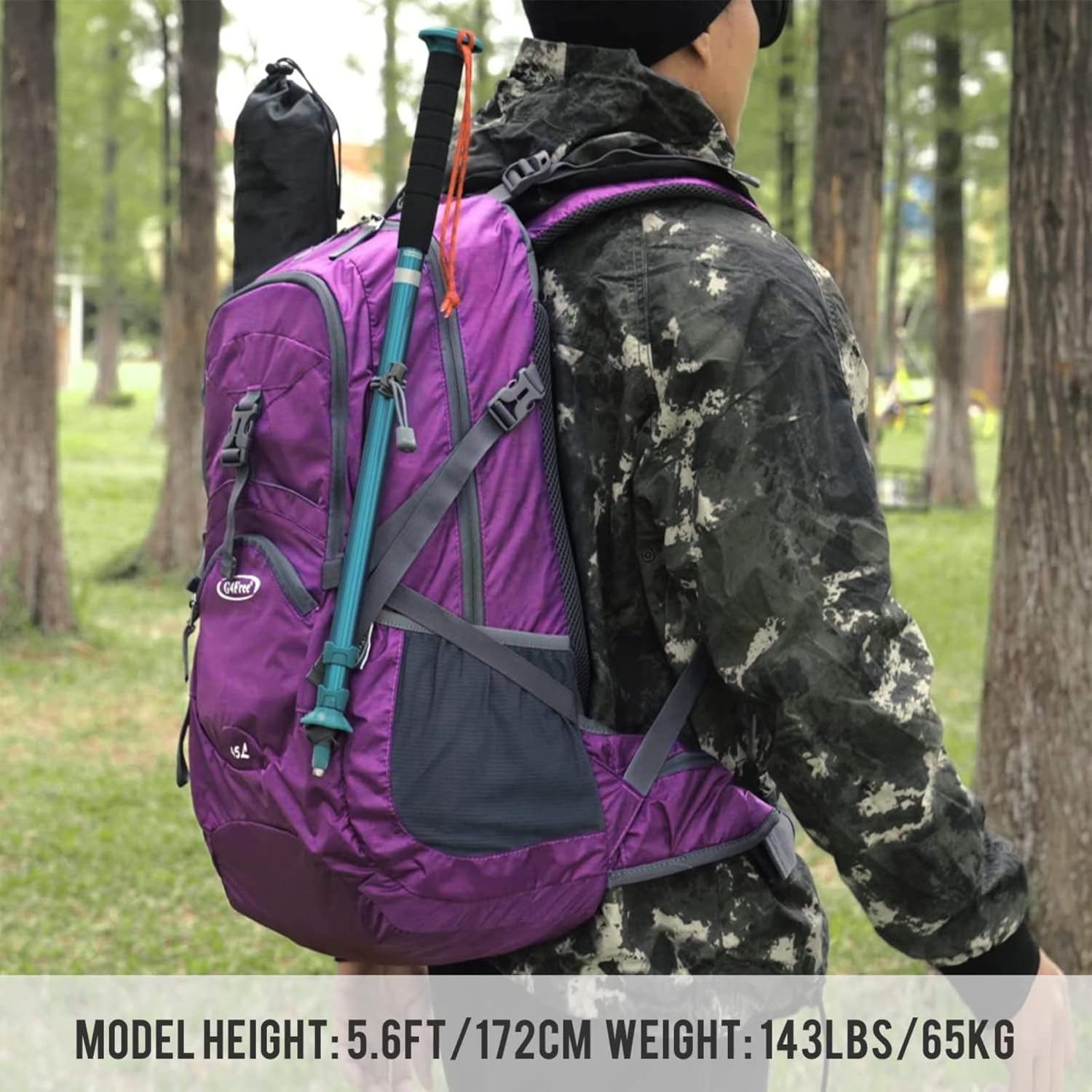 G4Free 45L Hiking Travel Backpack Waterproof with Rain Cover, Outdoor Camping Daypack for Men Women
