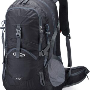 G4Free 45L Hiking Travel Backpack Waterproof with Rain Cover, Outdoor Camping Daypack for Men Women