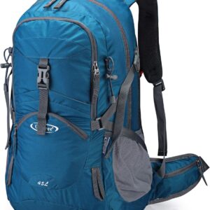 G4Free 45L Hiking Travel Backpack Waterproof with Rain Cover, Outdoor Camping Daypack for Men Women