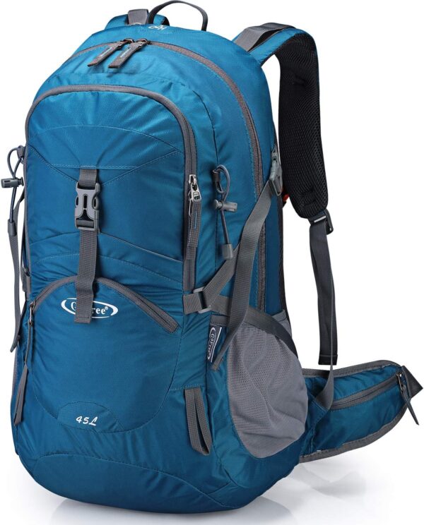 G4Free 45L Hiking Travel Backpack Waterproof with Rain Cover, Outdoor Camping Daypack for Men Women