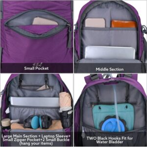 G4Free 45L Hiking Travel Backpack Waterproof with Rain Cover, Outdoor Camping Daypack for Men Women