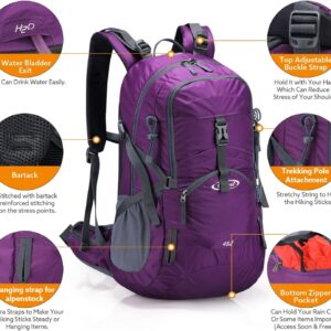 G4Free 45L Hiking Travel Backpack Waterproof with Rain Cover, Outdoor Camping Daypack for Men Women