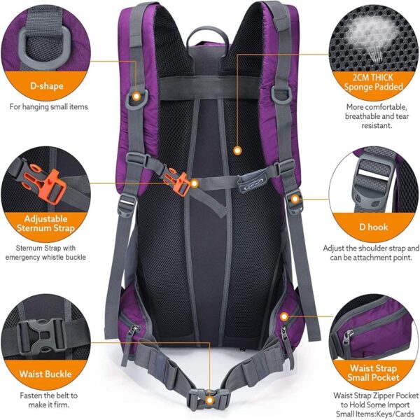 G4Free 45L Hiking Travel Backpack Waterproof with Rain Cover, Outdoor Camping Daypack for Men Women