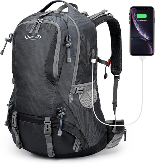 G4Free 50L Hiking Backpack Waterproof Daypack Outdoor Camping Climbing Backpack with Rain Cover for Men Women
