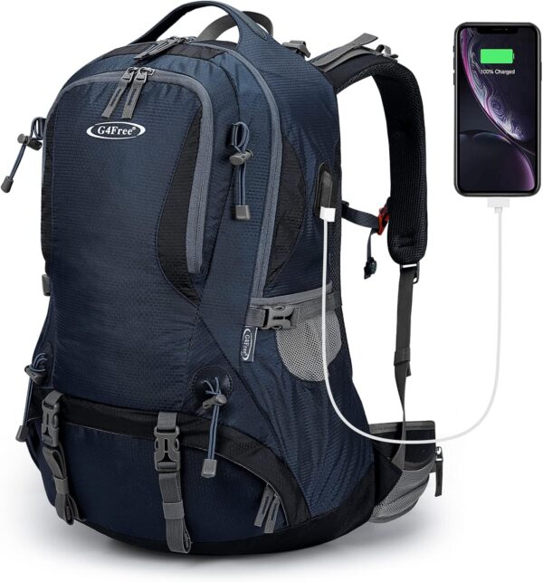 G4Free 50L Hiking Backpack Waterproof Daypack Outdoor Camping Climbing Backpack with Rain Cover for Men Women