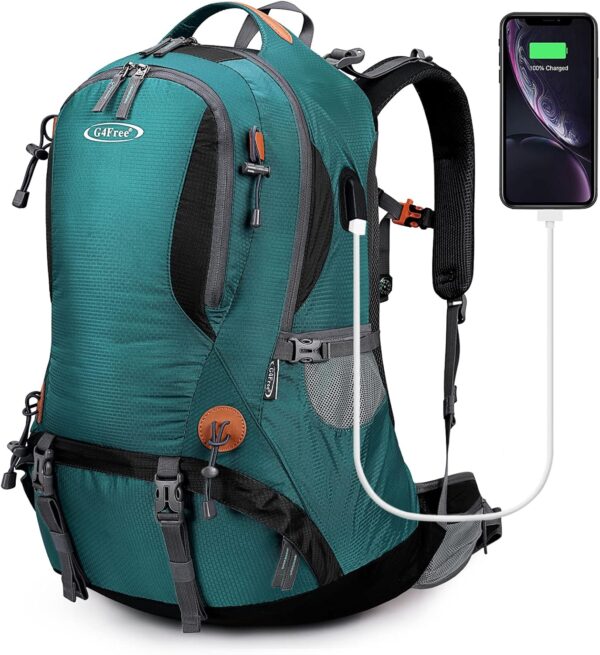 G4Free 50L Hiking Backpack Waterproof Daypack Outdoor Camping Climbing Backpack with Rain Cover for Men Women