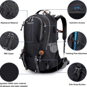 G4Free 50L Hiking Backpack Waterproof Daypack Outdoor Camping Climbing Backpack with Rain Cover for Men Women