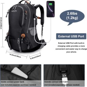 G4Free 50L Hiking Backpack Waterproof Daypack Outdoor Camping Climbing Backpack with Rain Cover for Men Women