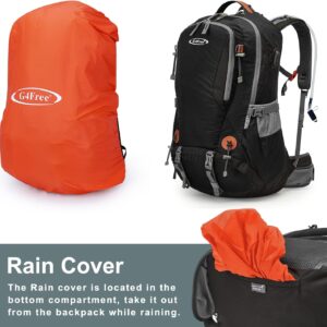 G4Free 50L Hiking Backpack Waterproof Daypack Outdoor Camping Climbing Backpack with Rain Cover for Men Women