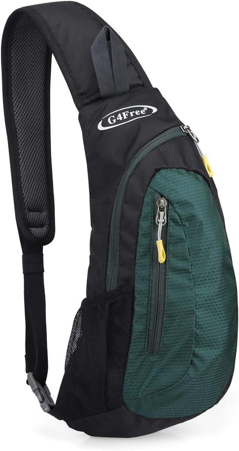 G4Free Unisex Shoulder Backpack, Mini Casual Cross Body Bag Outdoor Sling Backpack Chest Pack Blue for Cycling Hiking Camping Travel(Blue)