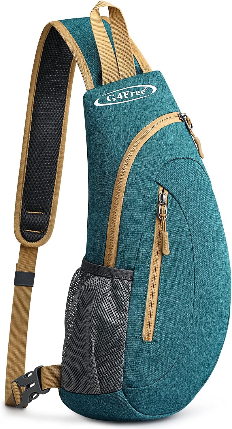 G4Free Unisex Shoulder Backpack, Mini Casual Cross Body Bag Outdoor Sling Backpack Chest Pack Blue for Cycling Hiking Camping Travel(Blue)