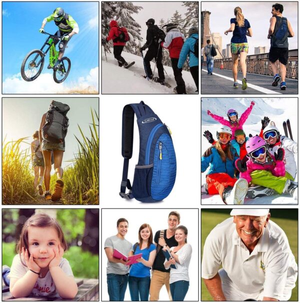 G4Free Unisex Shoulder Backpack, Mini Casual Cross Body Bag Outdoor Sling Backpack Chest Pack Blue for Cycling Hiking Camping Travel(Blue)