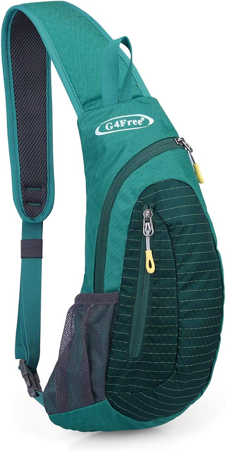 G4Free Unisex Shoulder Backpack, Mini Casual Cross Body Bag Outdoor Sling Backpack Chest Pack Blue for Cycling Hiking Camping Travel(Blue)