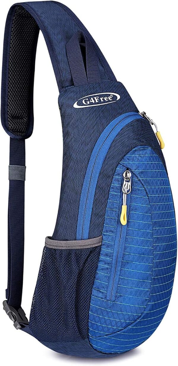 G4Free Unisex Shoulder Backpack, Mini Casual Cross Body Bag Outdoor Sling Backpack Chest Pack Blue for Cycling Hiking Camping Travel(Blue)