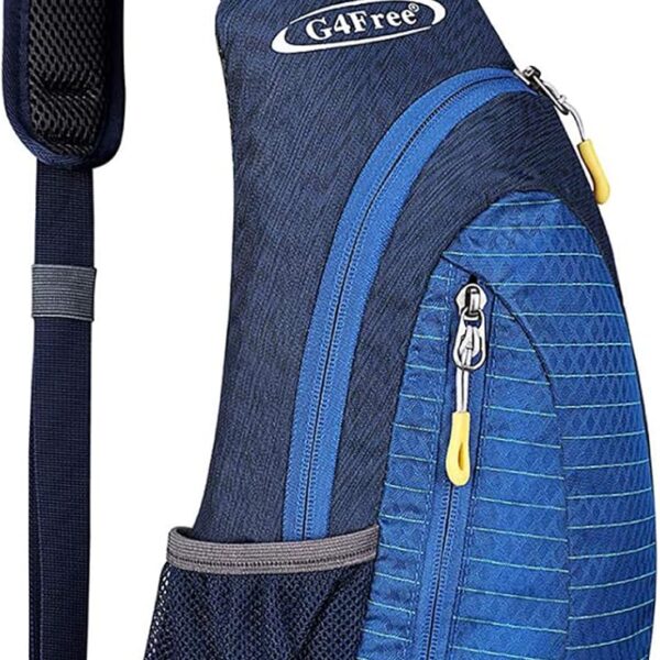 G4Free Unisex Shoulder Backpack, Mini Casual Cross Body Bag Outdoor Sling Backpack Chest Pack Blue for Cycling Hiking Camping Travel(Blue)