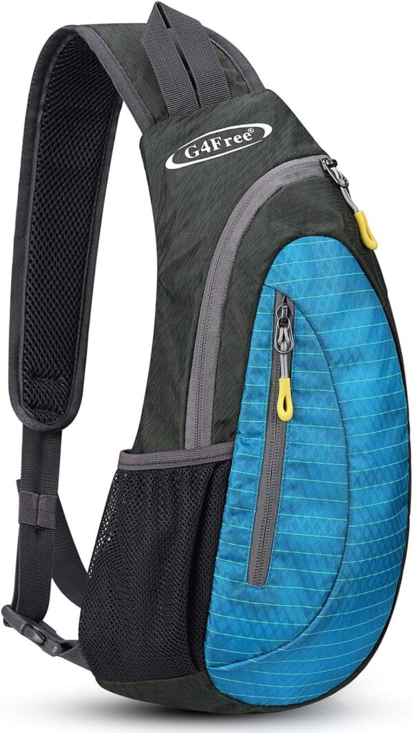 G4Free Unisex Shoulder Backpack, Mini Casual Cross Body Bag Outdoor Sling Backpack Chest Pack Blue for Cycling Hiking Camping Travel(Blue)