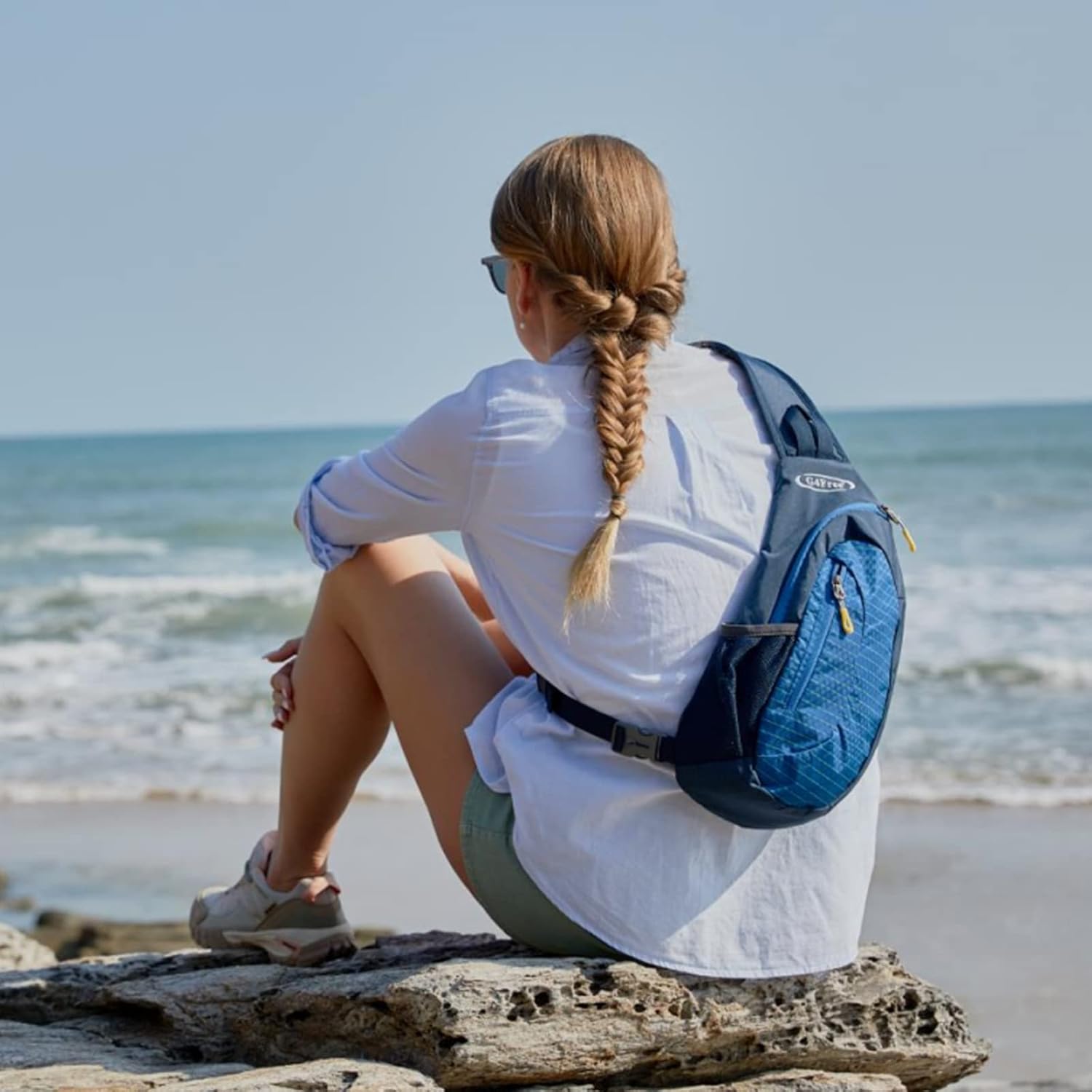 G4Free Unisex Shoulder Backpack, Mini Casual Cross Body Bag Outdoor Sling Backpack Chest Pack Blue for Cycling Hiking Camping Travel(Blue)