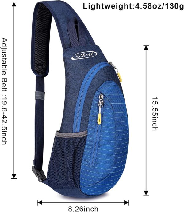 G4Free Unisex Shoulder Backpack, Mini Casual Cross Body Bag Outdoor Sling Backpack Chest Pack Blue for Cycling Hiking Camping Travel(Blue)