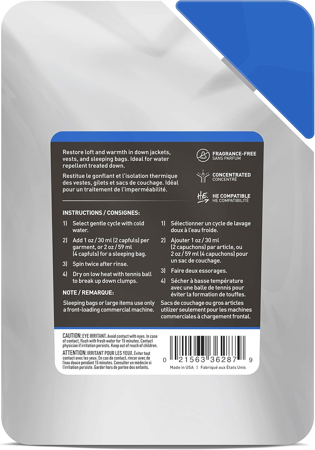 Gear Aid Revivex Down Cleaner for Jackets and Sleeping Bags, 10 fl oz wash