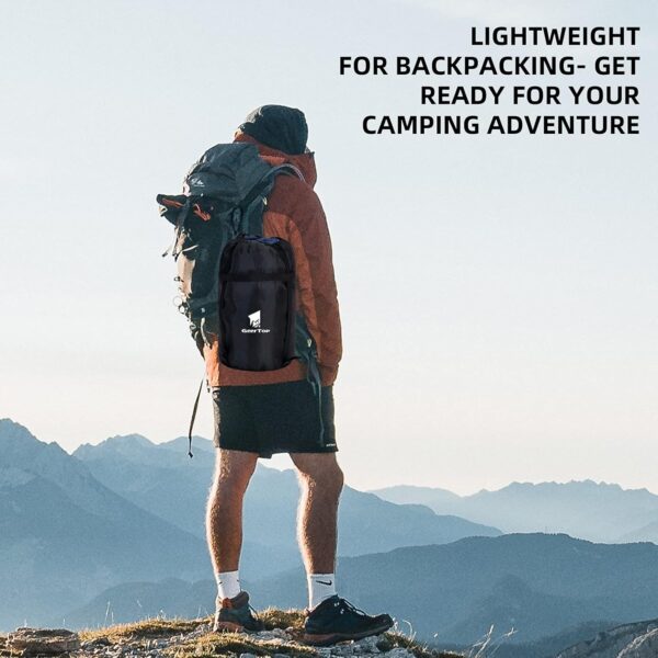 GEERTOP Portable Sleeping Bag Flannel for Adults Big and Tall Lightweight Waterproof Warm 3-4 Season Backpacking Sleeping Bag for Camping Hiking Mountaineering
