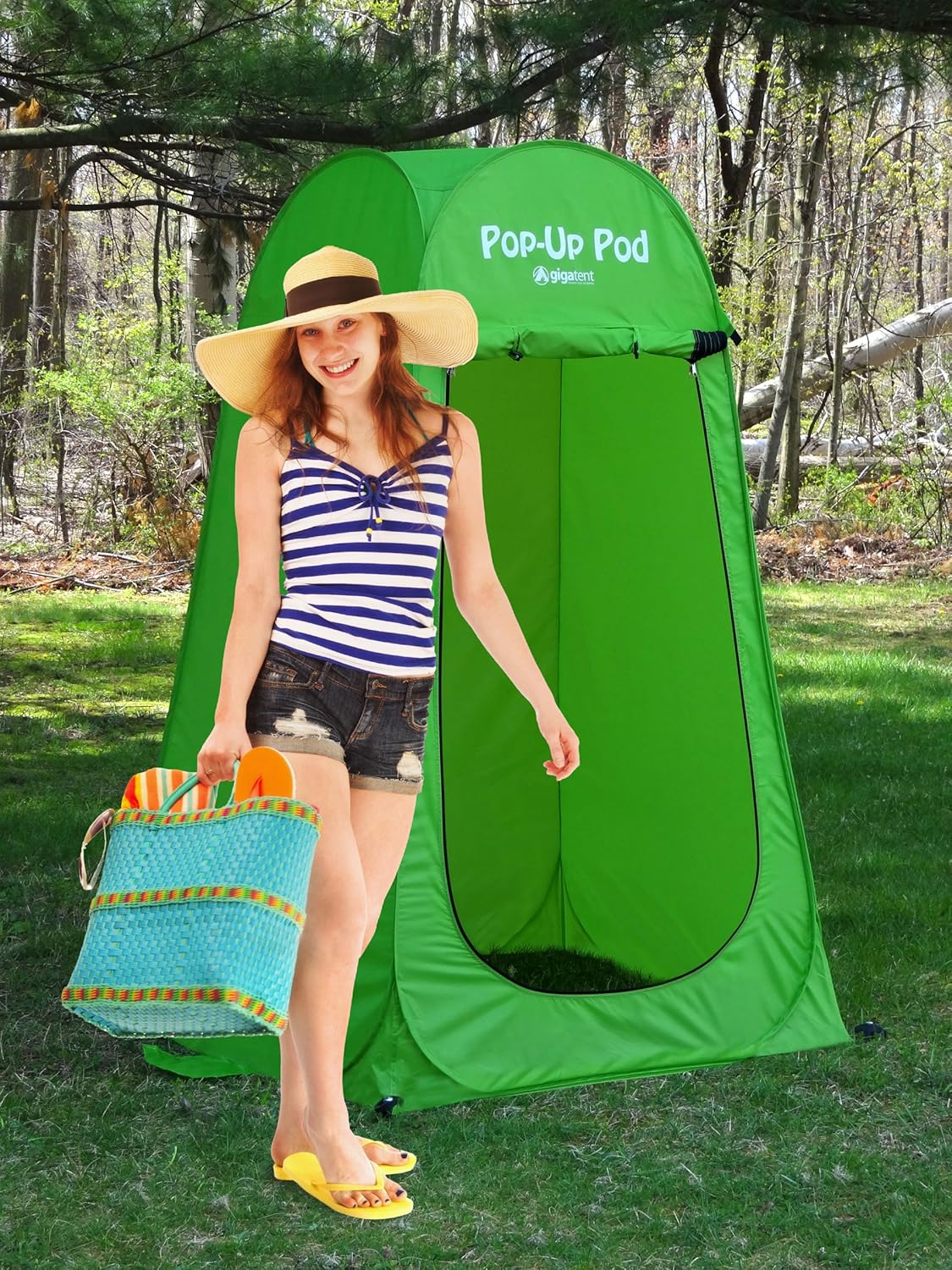 GigaTent Pop Up Pod Changing Room Privacy Tent – Instant Portable Outdoor Shower Tent, Camp Toilet, Rain Shelter for Camping & Beach – Lightweight & Sturdy, Easy Set Up, Foldable - with Carry Bag
