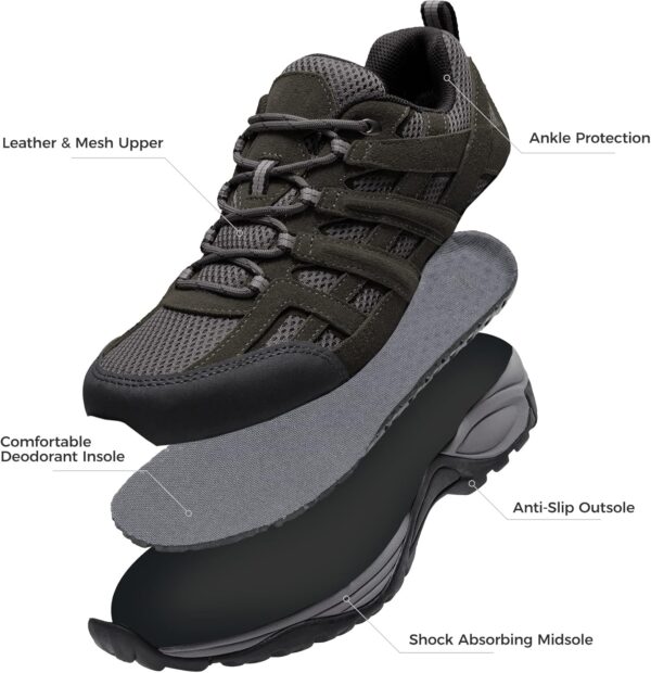 GOLDEN CAMEL Mens Hiking Shoes Lightweight Non-Slip Breathable Outdoor Sneakers for Trailing Trekking Camping Walking