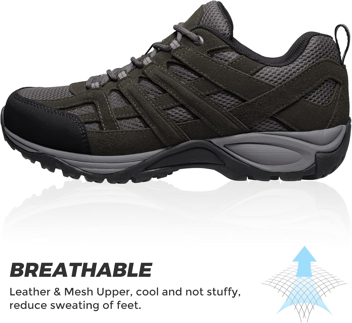 GOLDEN CAMEL Mens Hiking Shoes Lightweight Non-Slip Breathable Outdoor Sneakers for Trailing Trekking Camping Walking