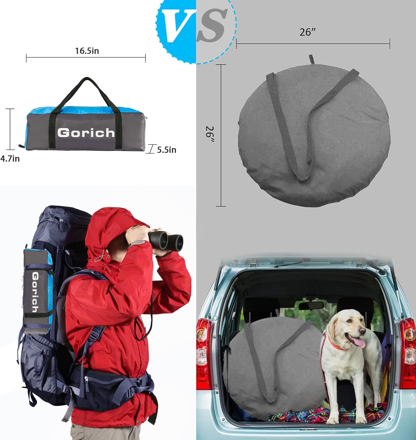 Gorich Beach Tent, Beach Shade Tent for 3\/4-5\/6-7\/8-10 Person with UPF 50+ UV Protection, Portable Beach Tent Sun Shelter Canopy, Lightweight & Easy Setup Cabana Beach Tent