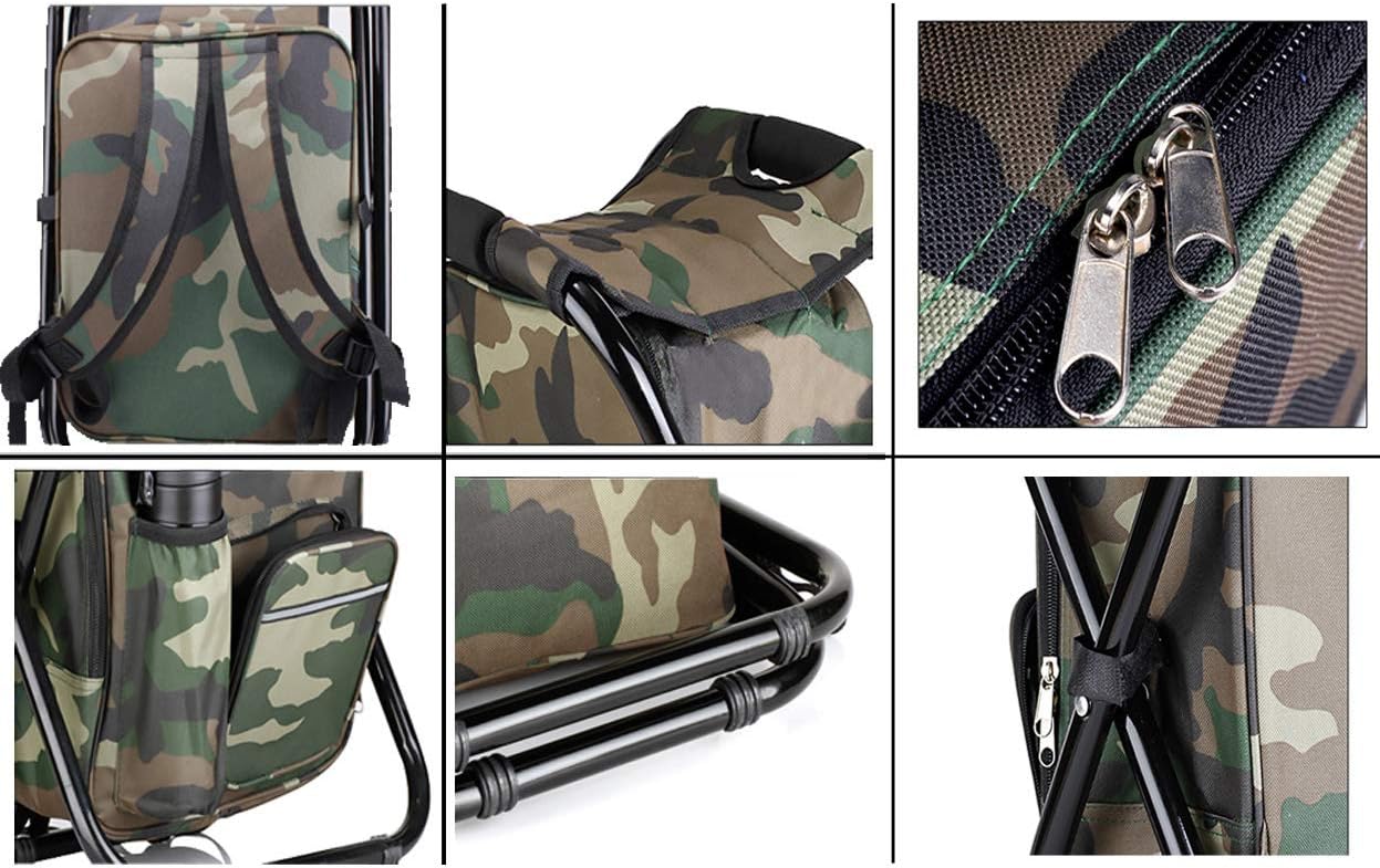 HANERDUN 3 in 1 Cooler Backpack, Foldable Fishing Chair, Portable Backpack Chair with Fabric Cooler Bag, Soft Sided Cooler Chair for Outdoor Hiking Events Beach Fishing Camping