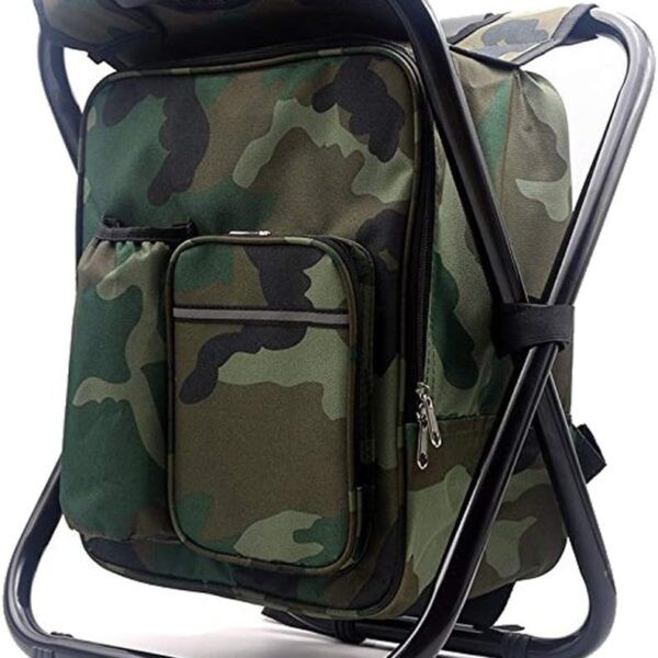 HANERDUN 3 in 1 Cooler Backpack, Foldable Fishing Chair, Portable Backpack Chair with Fabric Cooler Bag, Soft Sided Cooler Chair for Outdoor Hiking Events Beach Fishing Camping