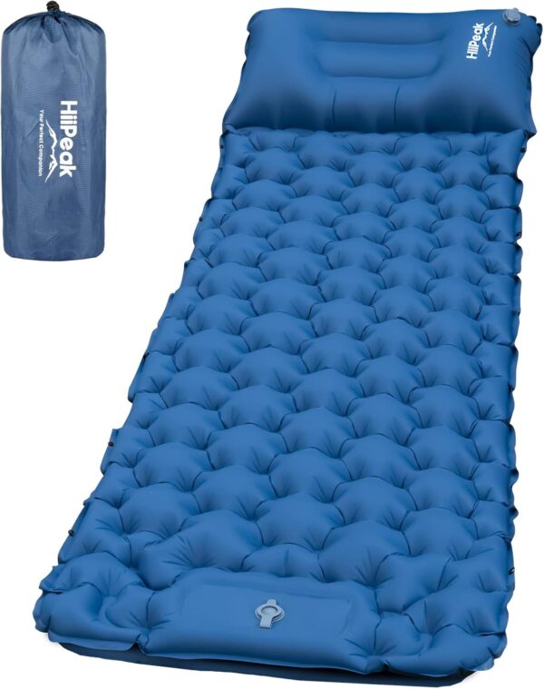 HiiPeak Sleeping Pad for Camping- Ultralight Inflatable Sleeping Mat with Built-in Foot Pump, Upgraded Durable Compact Camping Air Mattress for Camping, Backpacking, Hiking, Tent Trap Traveling