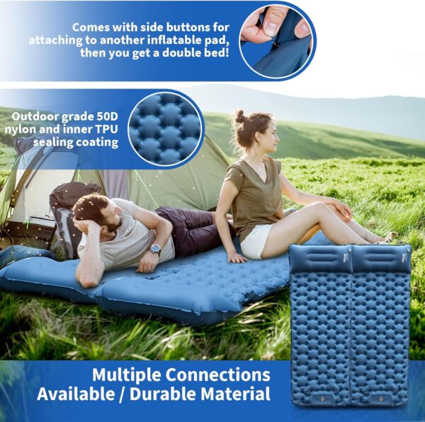 HiiPeak Sleeping Pad for Camping- Ultralight Inflatable Sleeping Mat with Built-in Foot Pump, Upgraded Durable Compact Camping Air Mattress for Camping, Backpacking, Hiking, Tent Trap Traveling